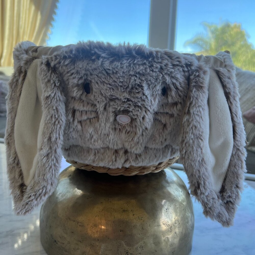 Pottery Barn Kids Fur Bunny Easter Basket Liner | Small | Brown | PBK